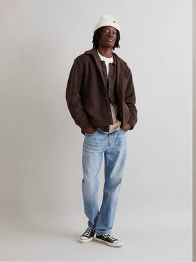 Madewell Men’s Fleece Shirt-Jacket in Dark Roast